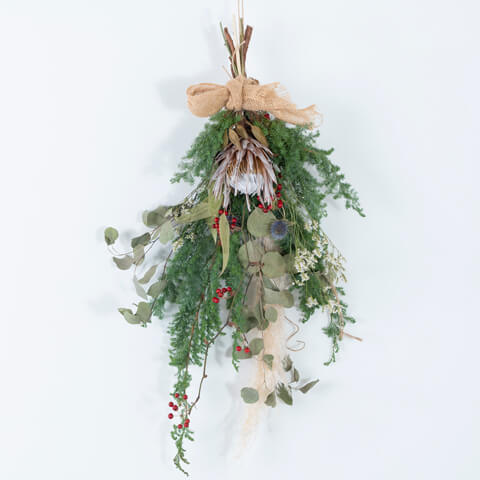 花屋の手作り クリスマス スワッグ