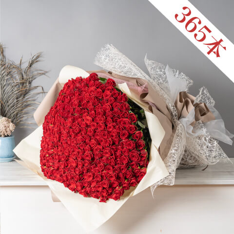 ★【早い者勝ち】【激レア】★成人式★ラッドミュージシャン★花柄★赤薔薇★ 赤バラ365本の花束【韓国風ラッピング】 | 広島花屋オンラインショップ花将