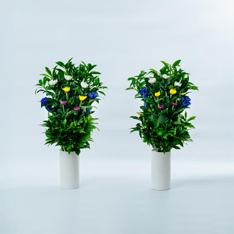 【墓用】樒と季節のお花で墓花1対(左右に1つずつ)