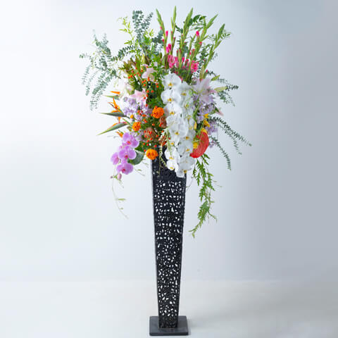 スタンド花　1段胡蝶蘭入れておまかせ