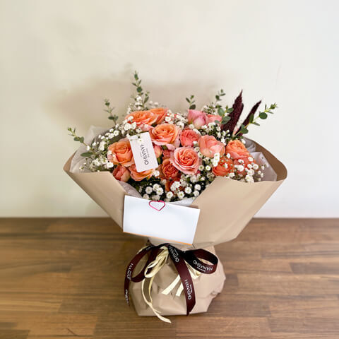 ピンク薔薇のスタンディングブーケ | 広島花屋オンラインショップ花将