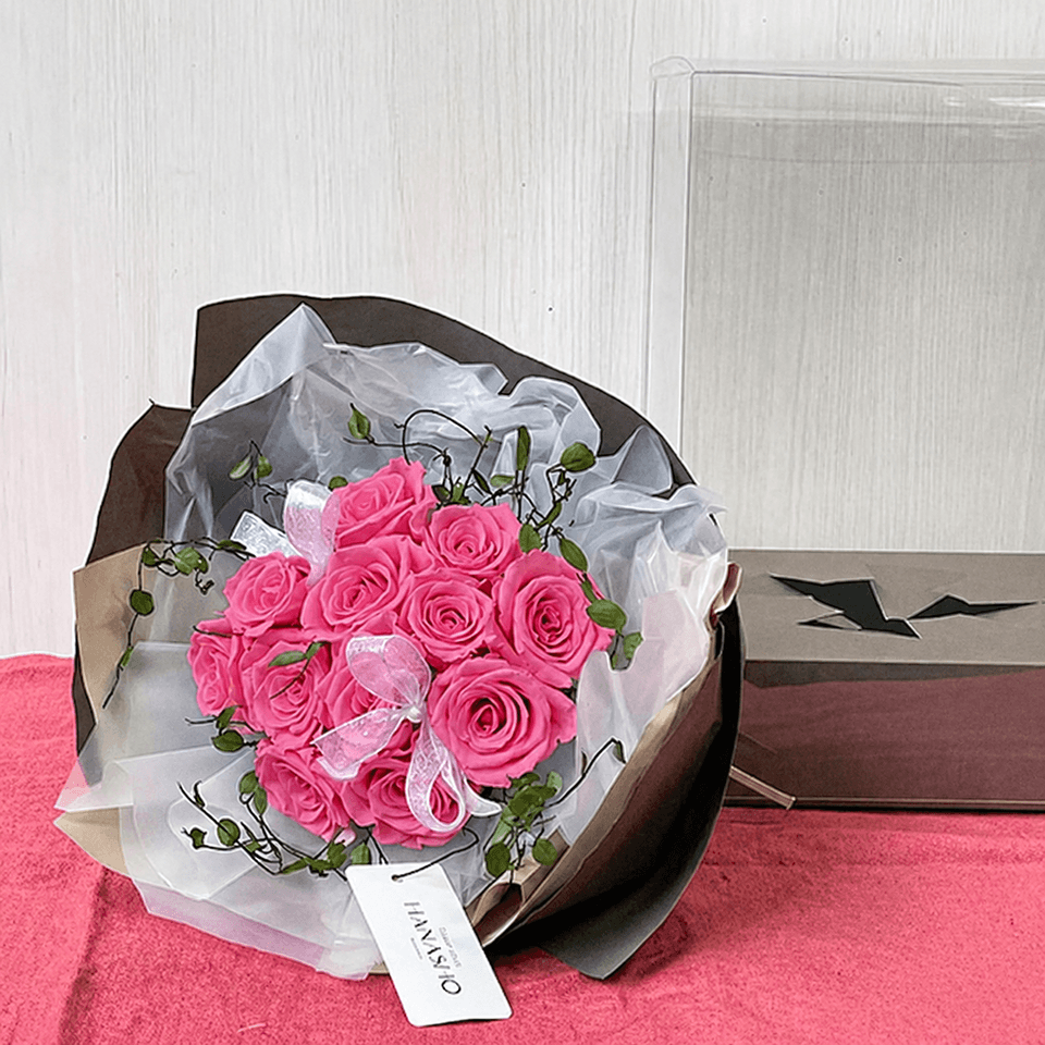 ピンクバラ12本のプリザーブドフラワー | 広島花屋オンラインショップ花将
