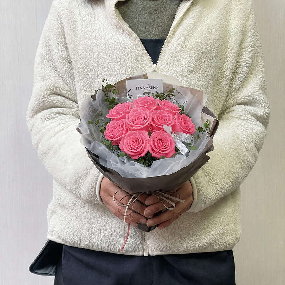 Man CD バラ売り可 ピンクバラ12本のプリザーブドフラワー | 広島花屋オンラインショップ花将