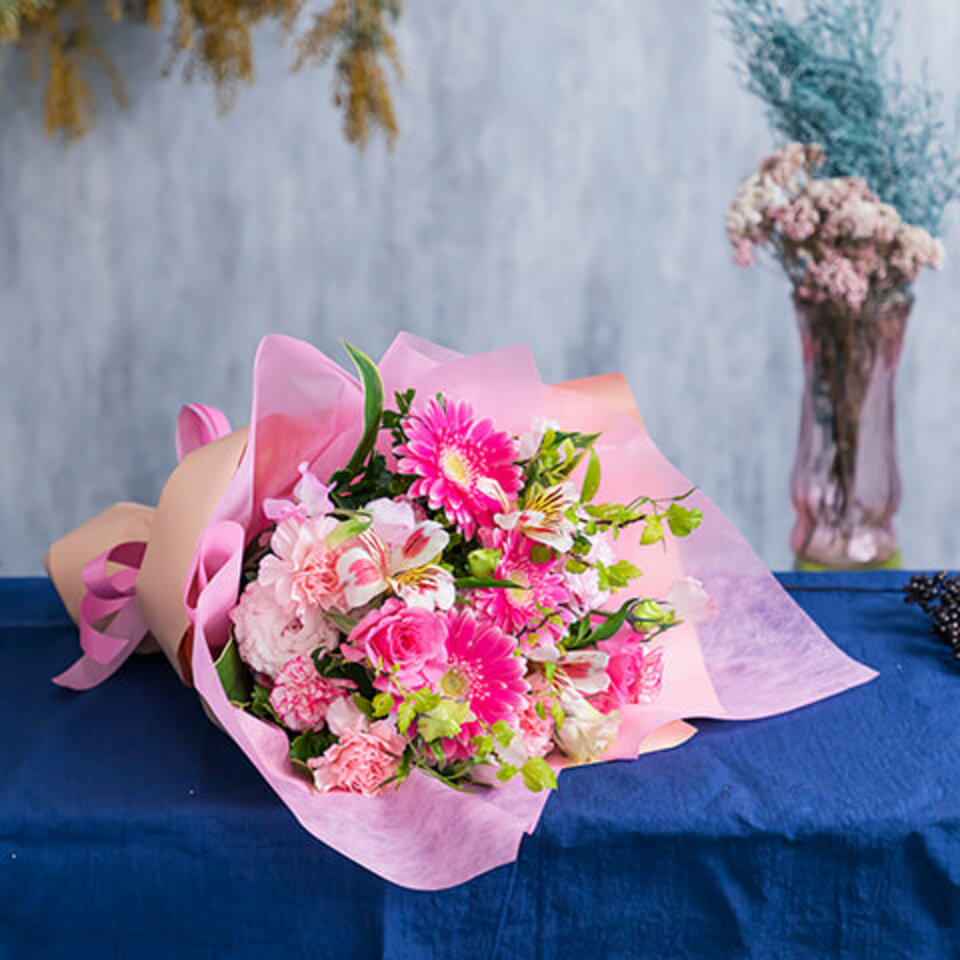 ピンクの花束 ピンク系 花束 | 広島花屋オンラインショップ花将