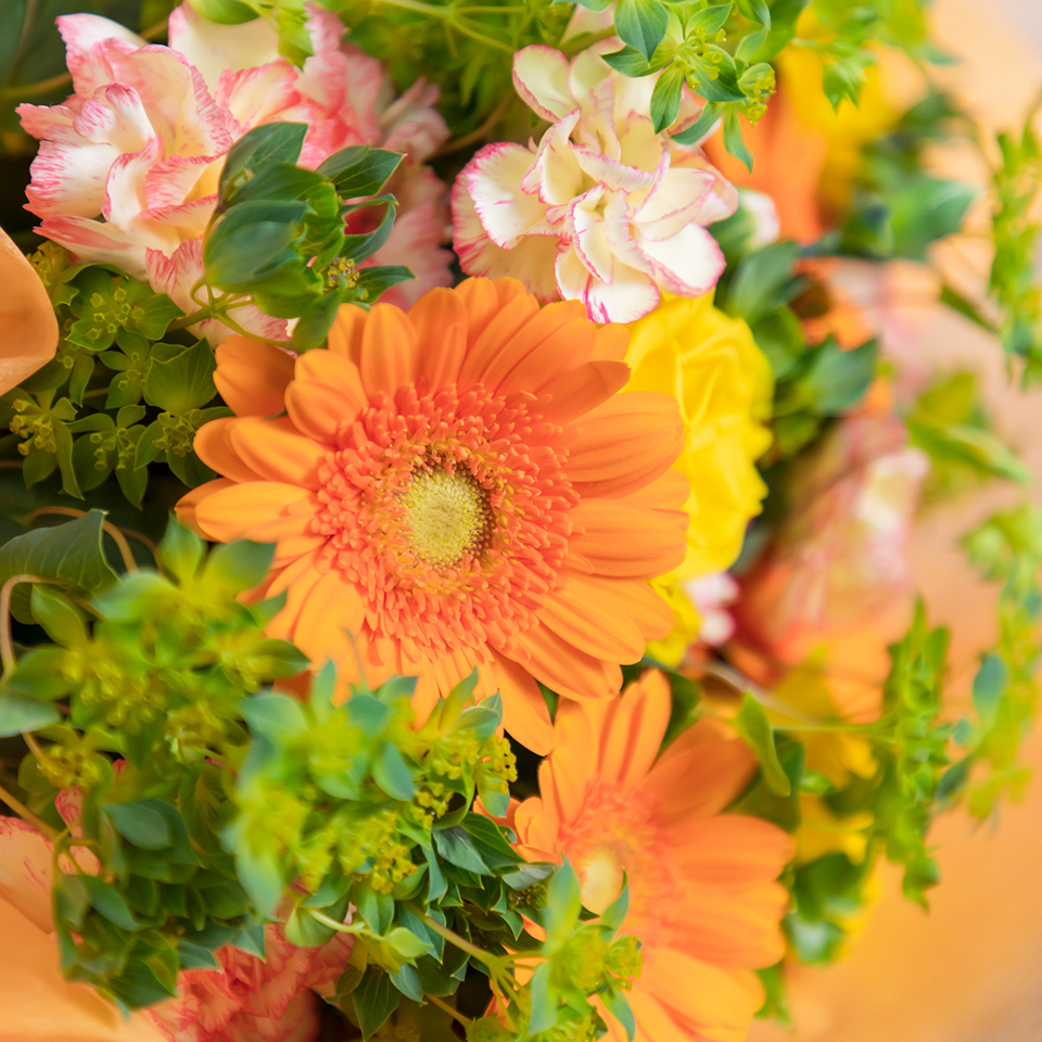 黄オレンジ系 花束 | 広島花屋オンラインショップ花将