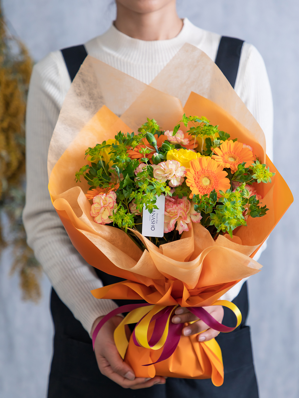 黄オレンジ系 花束 | 広島花屋オンラインショップ花将