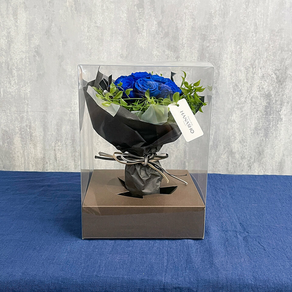 青バラ12本のプリザーブドフラワー | 広島花屋オンラインショップ花将