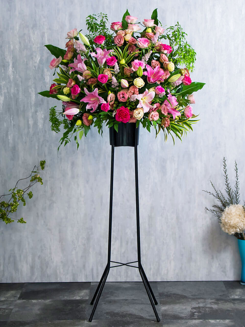 スタンド花 1段ストレート脚｜広島花屋オンラインショップ花将