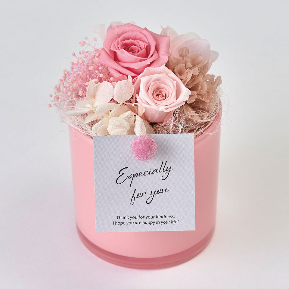 フォトブース フラワーピンク 観賞用ソープフラワー:rafulu】LED付タイムレスフォトスタンド（全3色