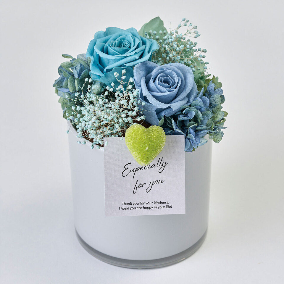 商品NO.39/青が好きな方へ♪そのまま飾れるプリザーブドフラワーアレンジメント 商品NO.39/青が好きな方へ♪そのまま飾れるプリザーブドフラワー