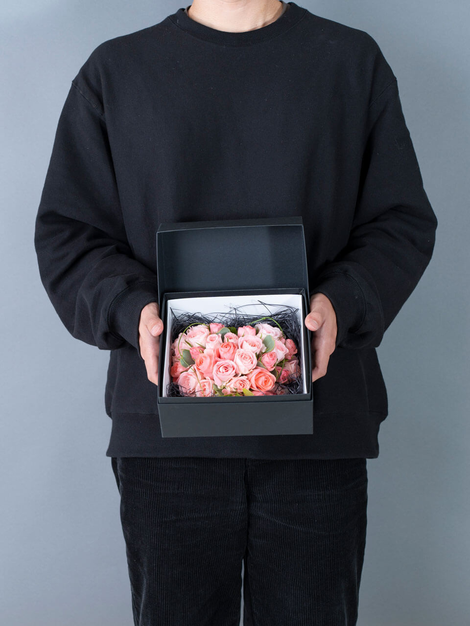 ハート型 ピンクバラのフラワーBOX（生花） | 広島花屋オンライン