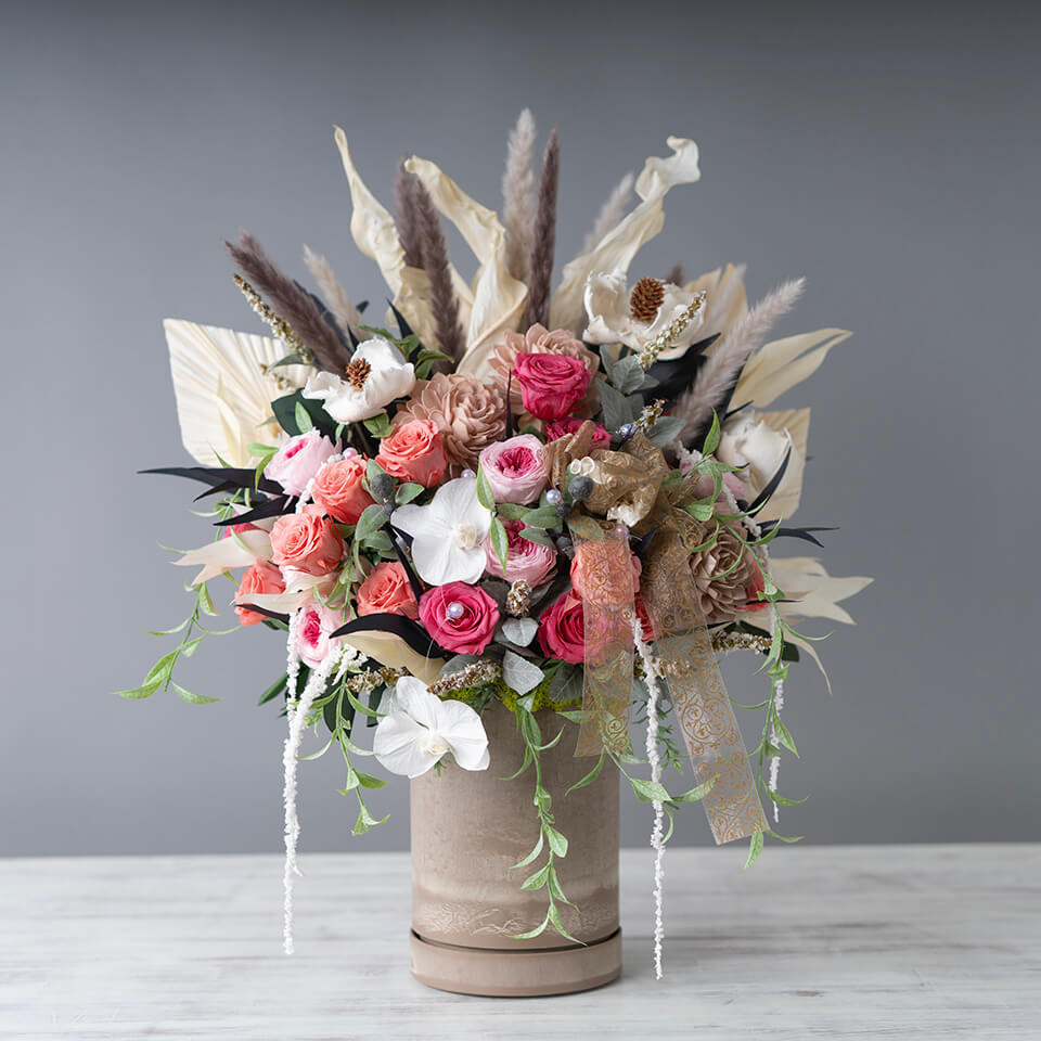 ＊*..Rose garden..＊°..英国風アレンジ　プリザーブドフラワー ロゼアンティーク・プリザーブドフラワーアレンジメント｜広島