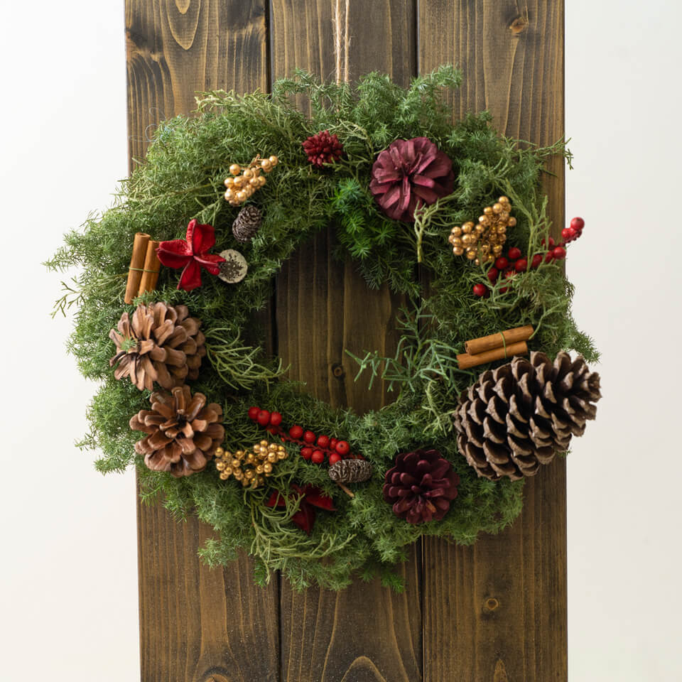 お家で作る「クリスマスリース 制作キット スタンダード」 | 広島花屋