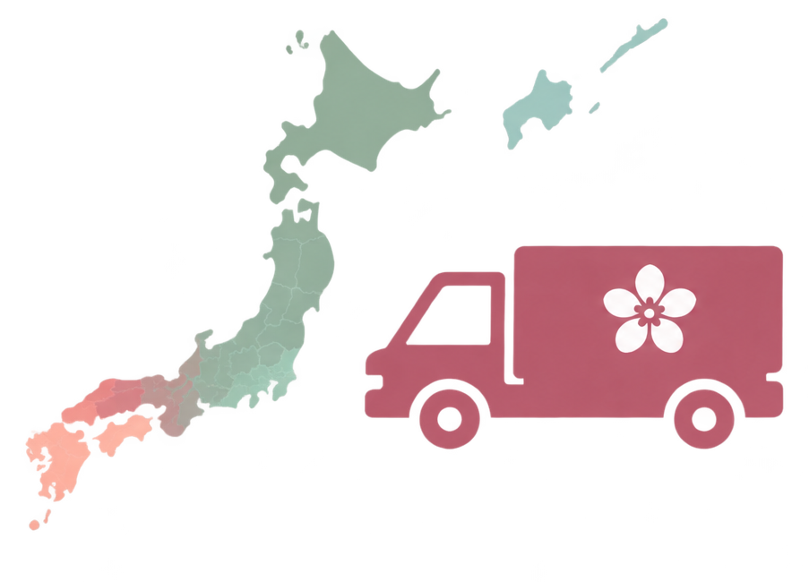 花将の配送エリア（北海道・沖縄県・離島を除く全国配送）